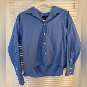 J. Crew cropped blue button down